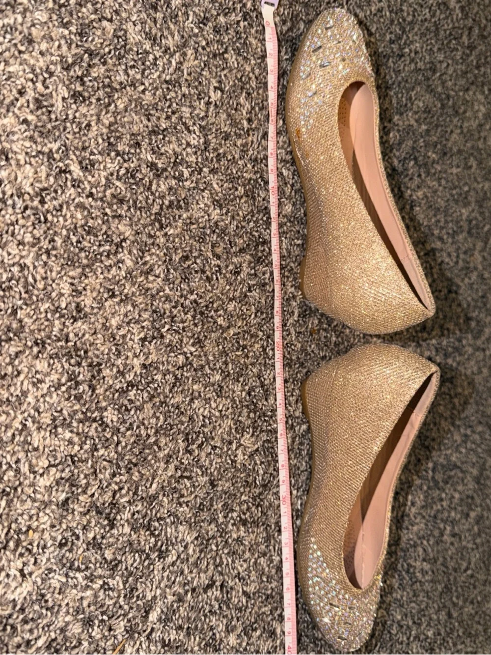 Link Kids Gold Glitter Rhinestone Dress Shoes